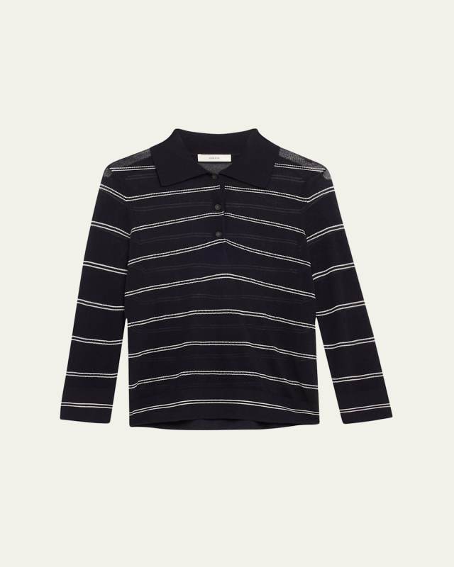 Striped Pique Cotton Polo