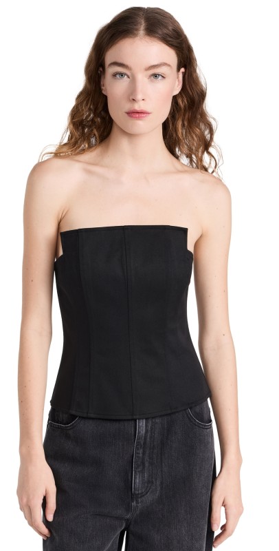 Tibi Chino Square Corset Black