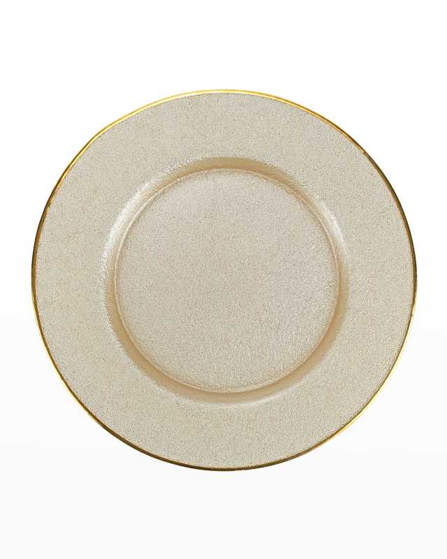 Metallic Glass Pearl Service Plate