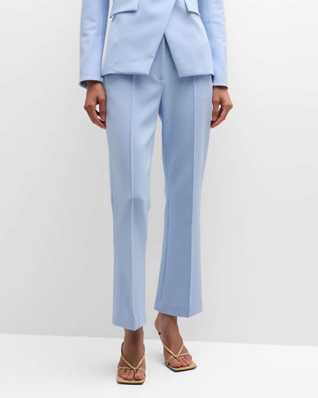 Tani Straight Cropped Pintuck Pants