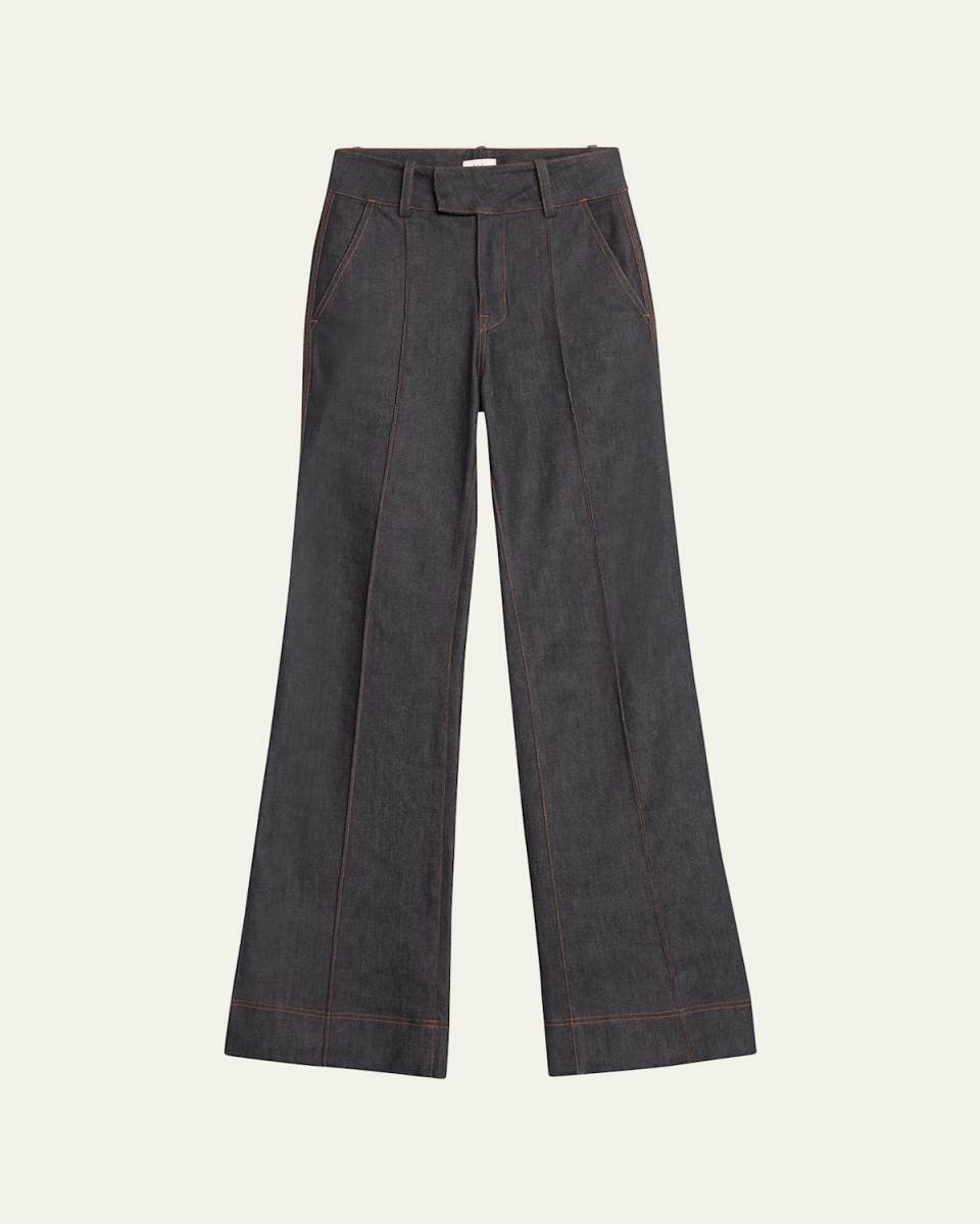Simon Wide-Leg Pintuck Jeans