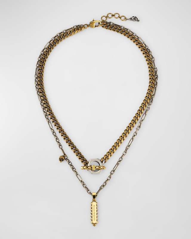 Punk Two-Tone Chain Necklace