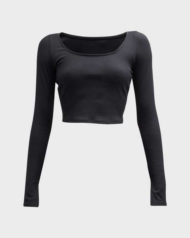 Alosoft Rib Form Long-Sleeve Crop Top