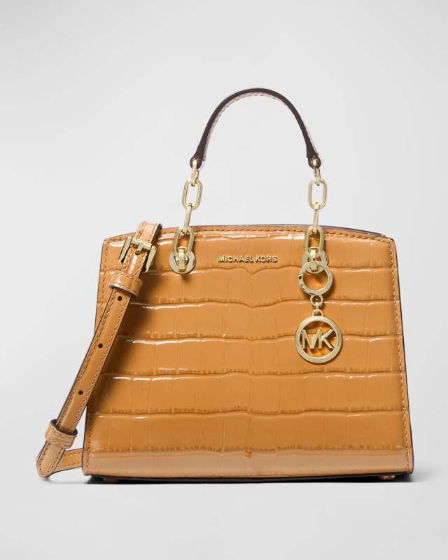 Cynthia XS Croc-Embossed Crossbody Bag