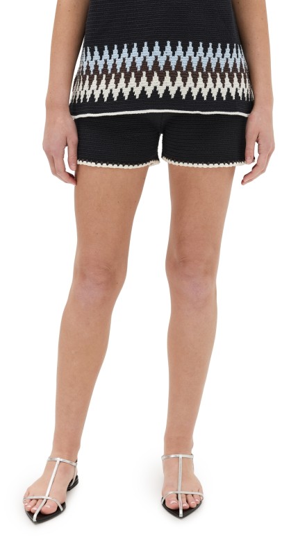 Jil Sander Textured Stitch Drawstring Shorts Black