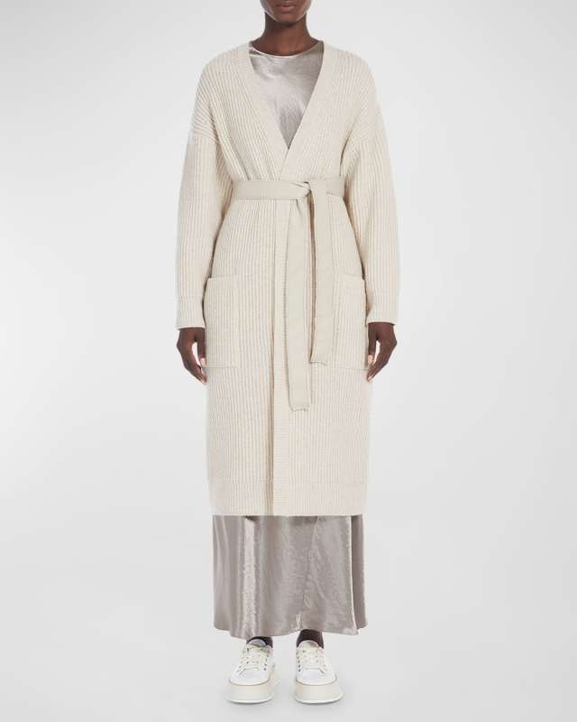 Emblema Ribbed Wrap-Front Coat