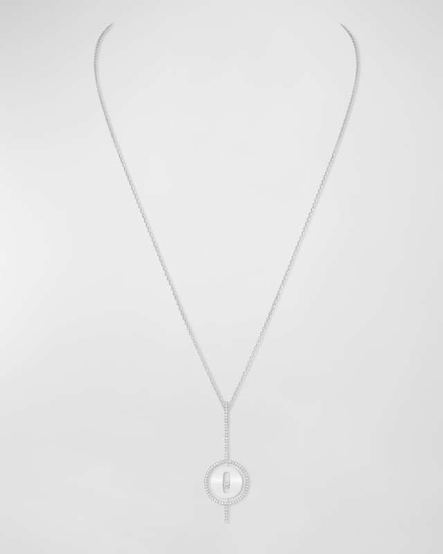 Lucky Move 18K White Gold Arrow Diamond Necklace