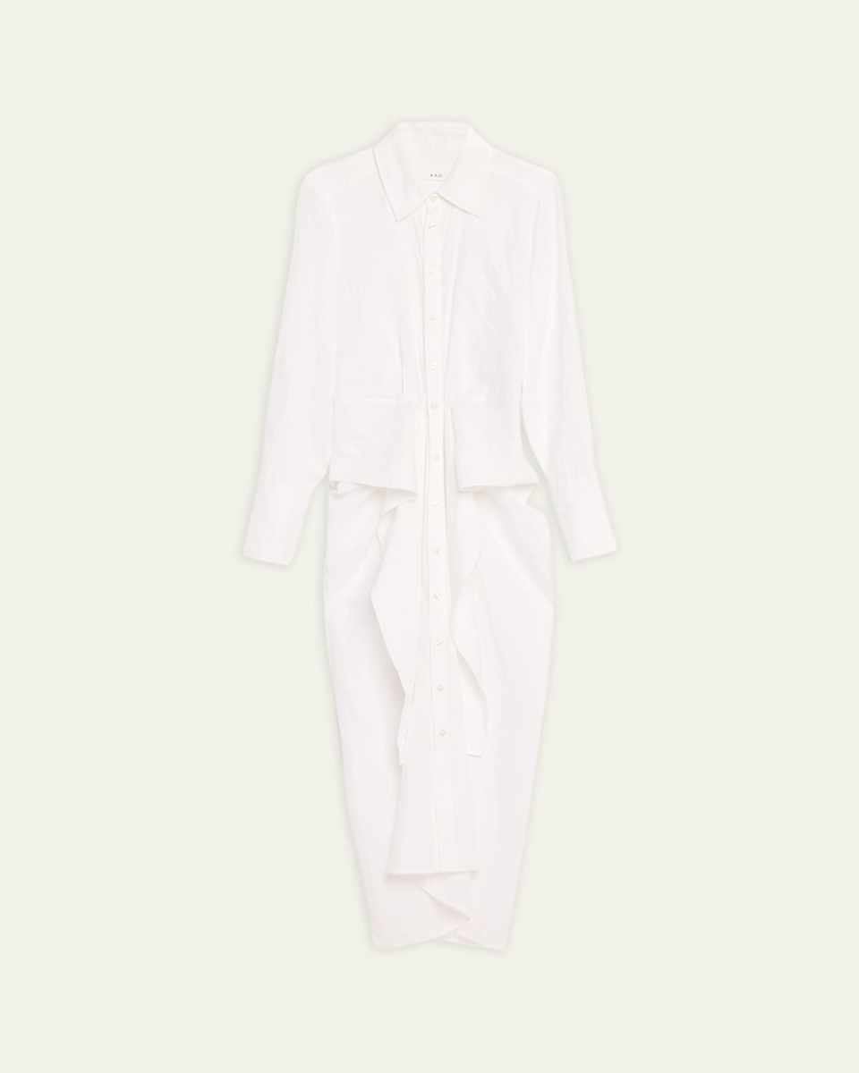 Carson Draped Linen Shirtdress