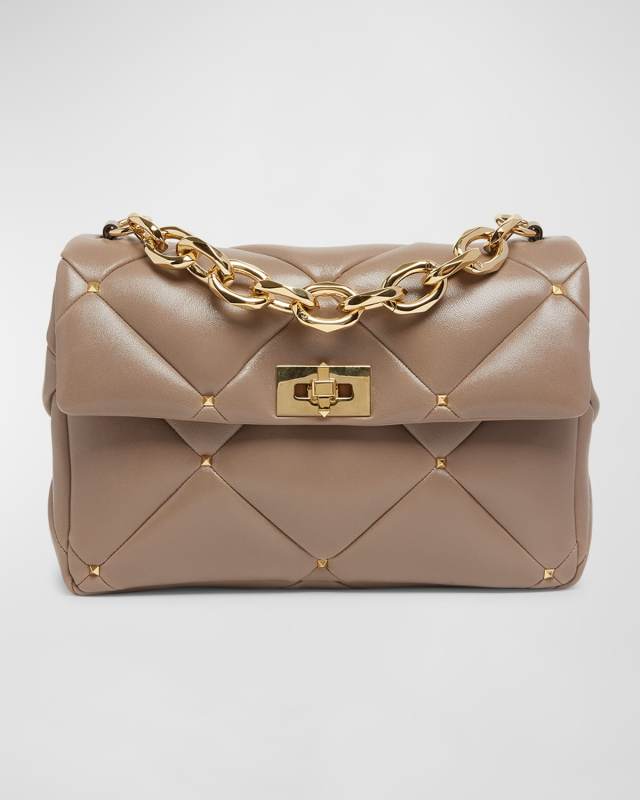 Rockstud Large Quilted Leather Shoulder Bag