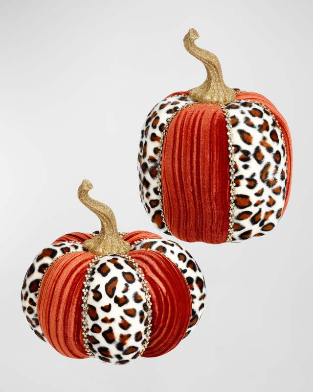 Jeweled Pumpkins, Copper Leopard, Set of 2