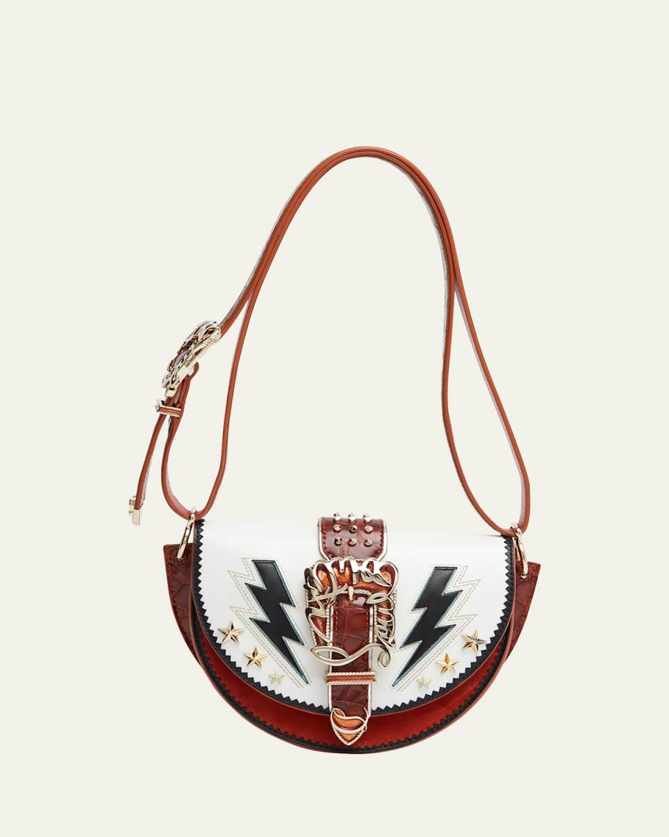 Giddy Buckle Mix Leather Crossbody Bag