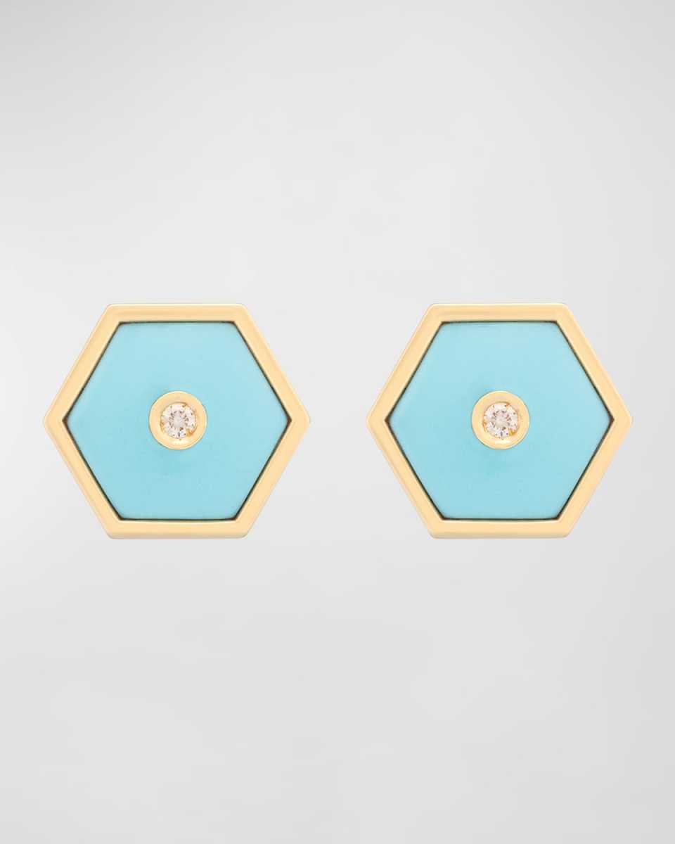 Baia Sommersa Turquoise and Diamond Stud Earrings