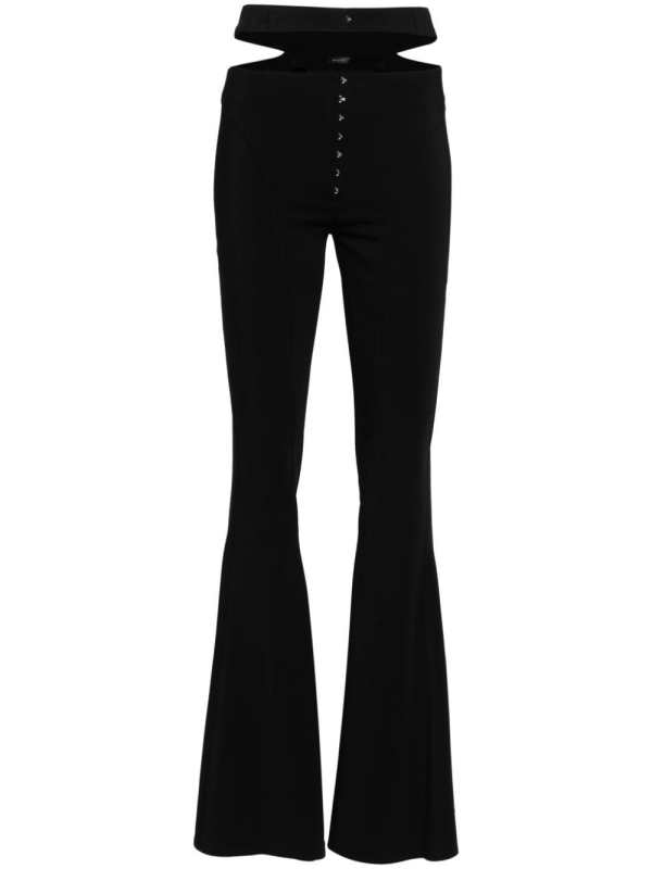 cut-out detailing flared trousers