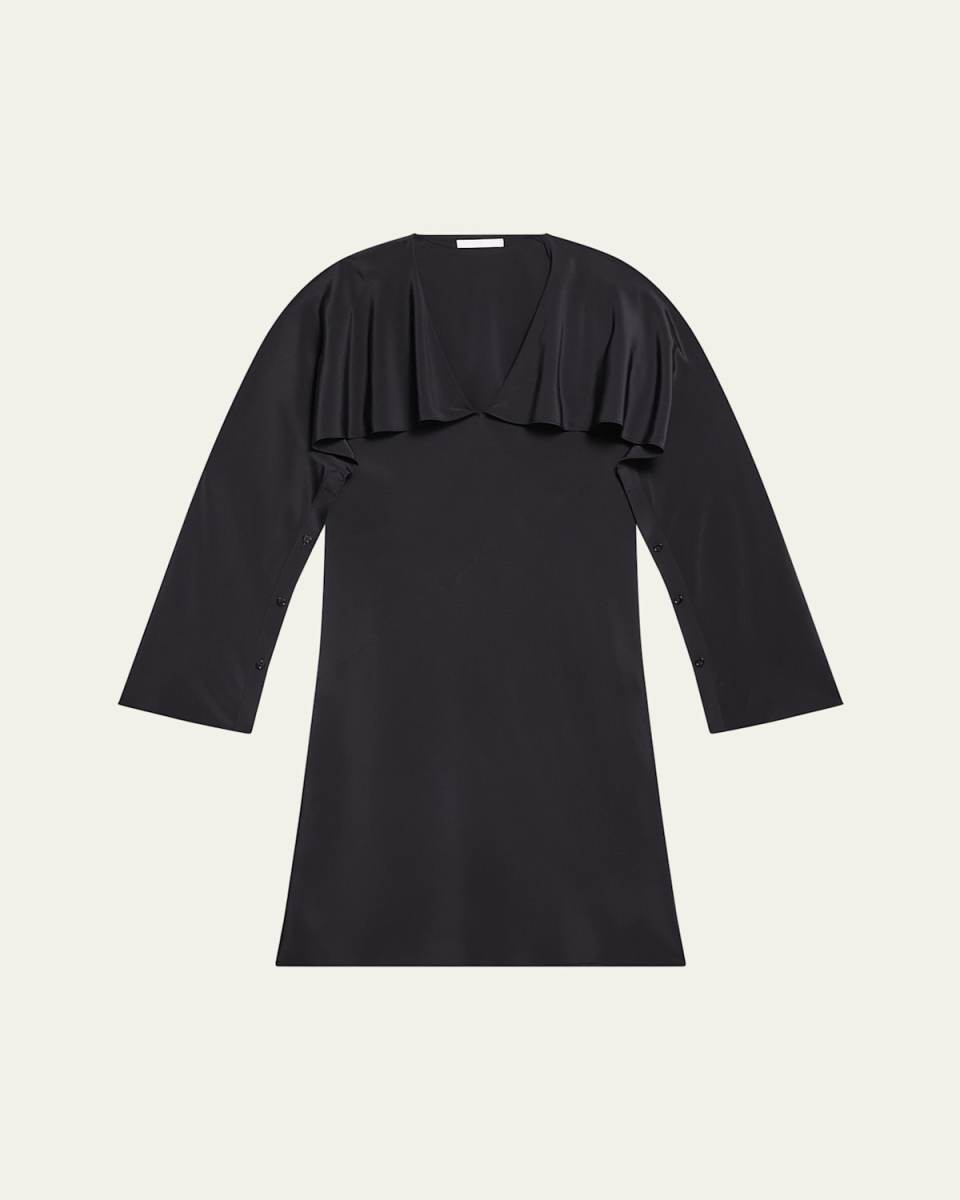 Long-Sleeve Silk Scarf Dress