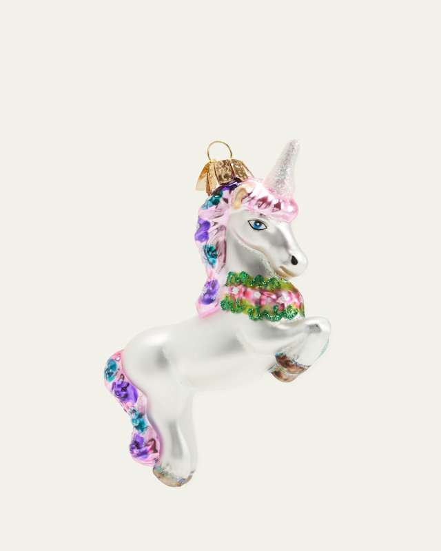 Prancing Unicorn Christmas Ornament