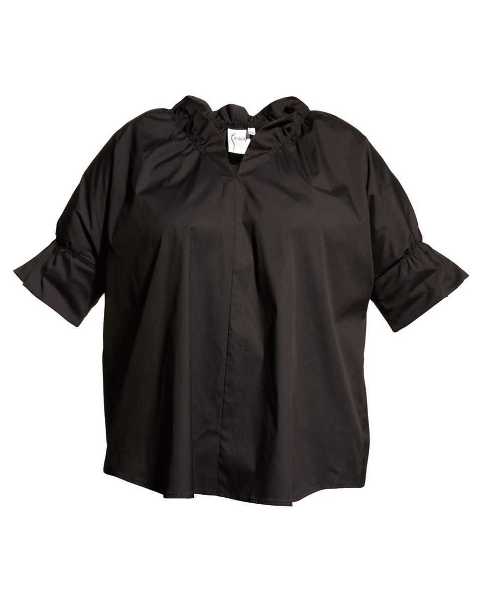 Plus Size Crosby Solid Ruffle Shirt