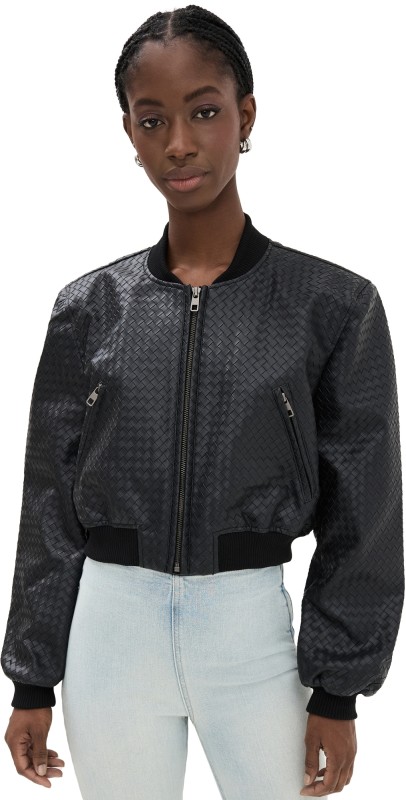 Lioness Allure Woven Bomber Jacket Onyx