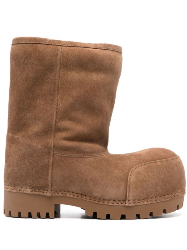 logo-debossed padded suede boots