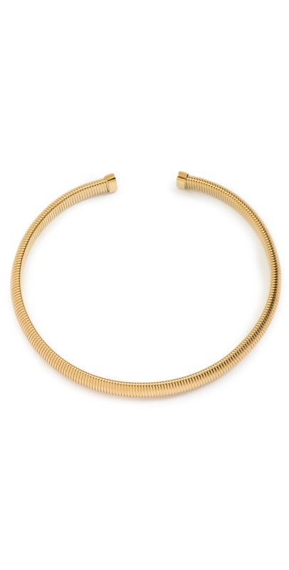 By Adina Eden Solid Wide Snake Open Claw Choker Necklace Gold