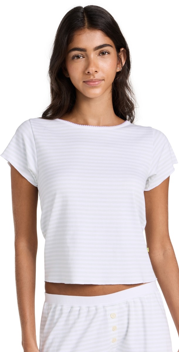 Cozyland by Morgan Lane Baby Jean Tee Sky Stripe