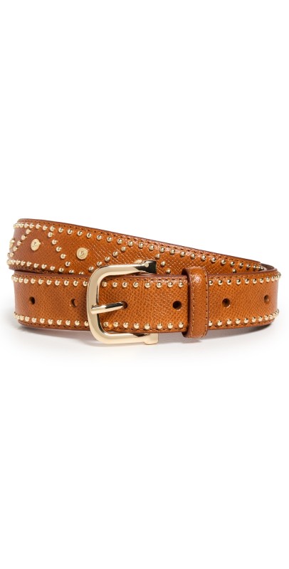 FRAME Embellished Belt Tan