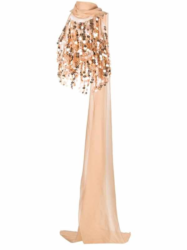 bead-embellished semi-sheer cropped top