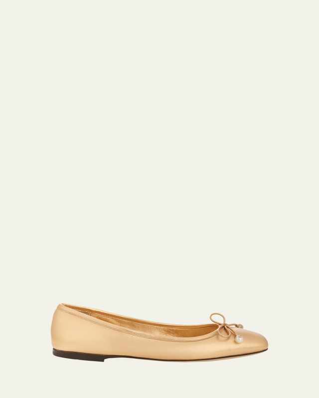 Elme Metallic Bow Ballerina Flats