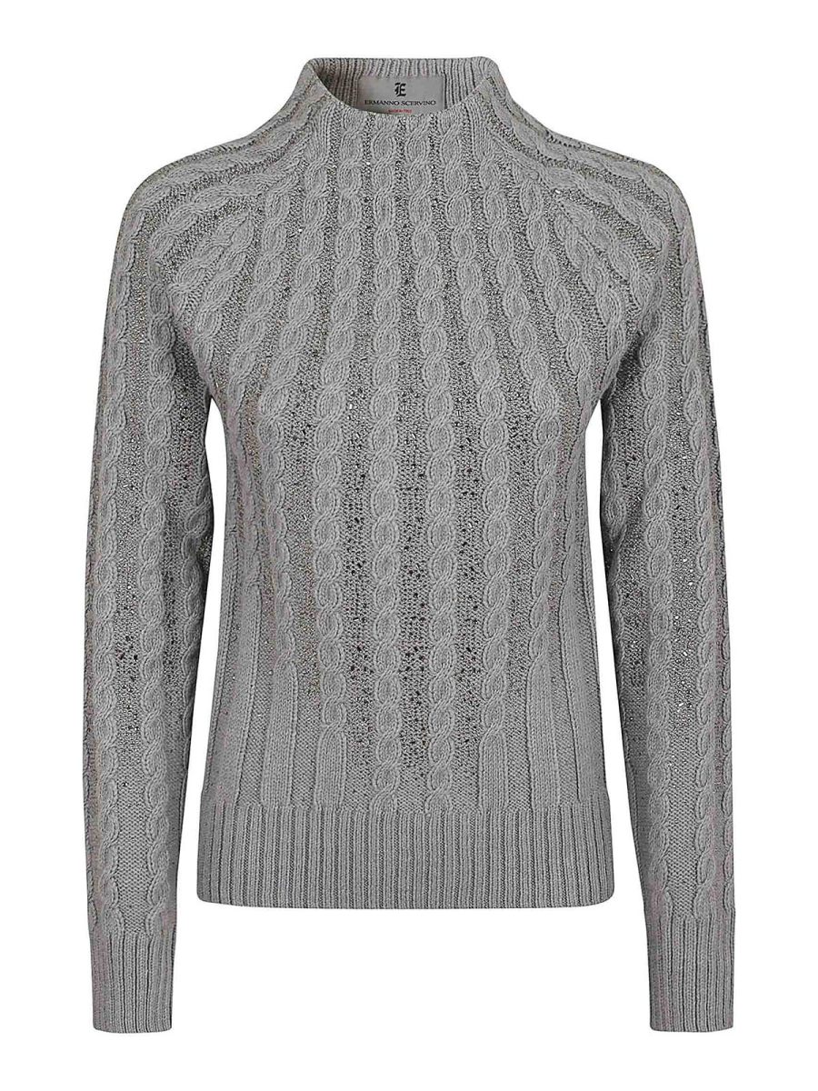 Ermanno Scervino Pull Col Roulé - Gris