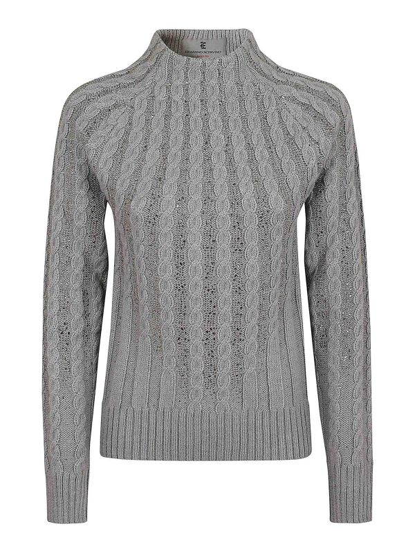 Ermanno Scervino Pull Col Roulé - Gris