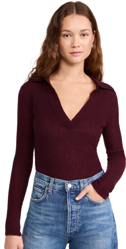 Citizens of Humanity Simone Polo Sweater Burgundy