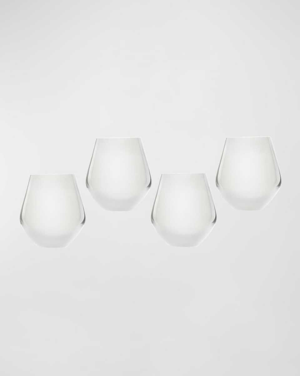 Meridian Stemless Wine Glasses, White - Set of 4