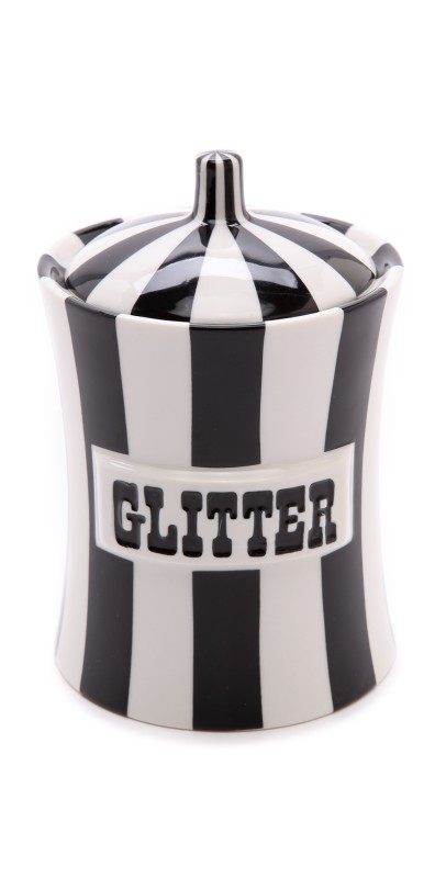 Jonathan Adler Glitter Canister Black/White One Size