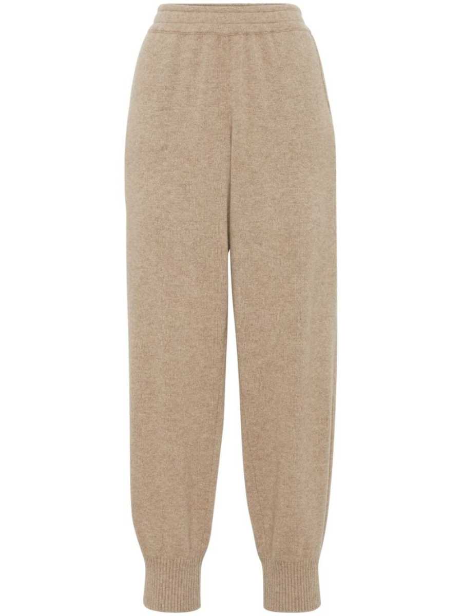 knitted tapered cashmere trousers
