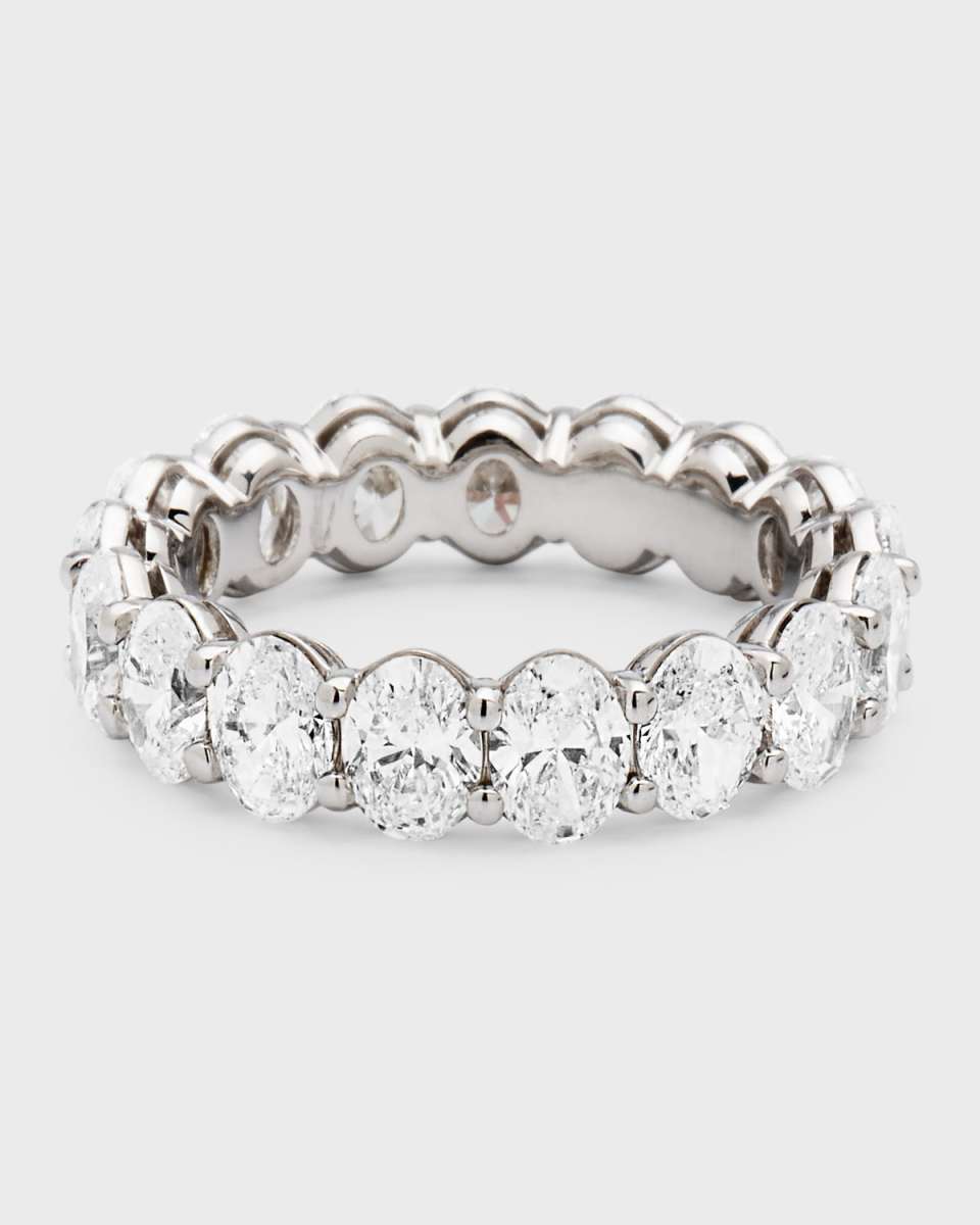 Platinum Oval FG/VS Diamond Eternity Band, Size 6.75, 5.44tcw