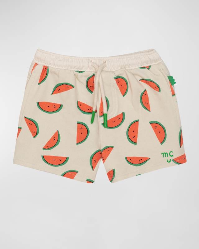 Girl's Watermelon Slice Drawstring Shorts, Size 2-