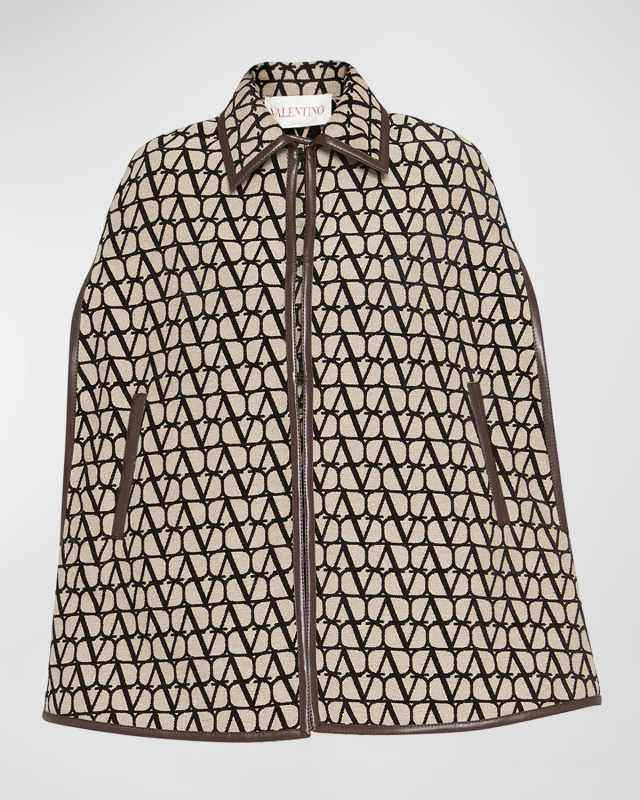 Jacquard Logo Cape Coat