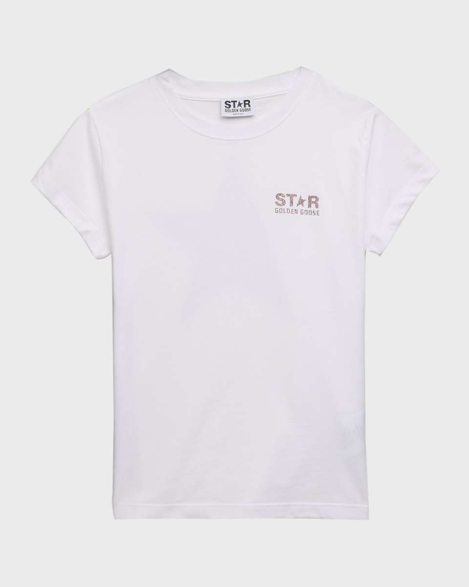 Girl's Glitter Logo-Print T-Shirt, Size