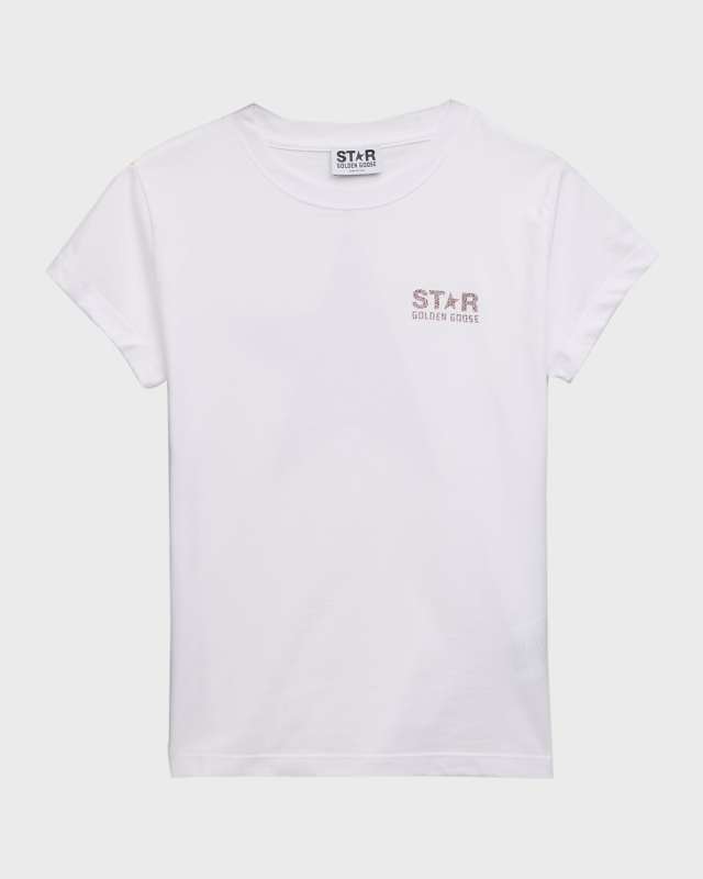 Girl's Glitter Logo-Print T-Shirt, Size