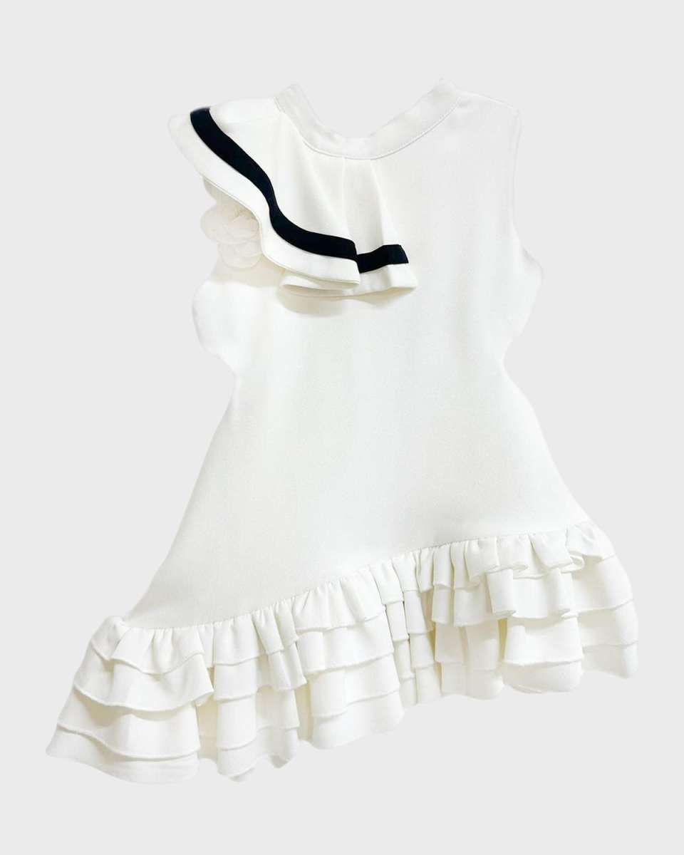 Girl's Alex & Contrast Ruffle-Trim Dress, Size 12M-10