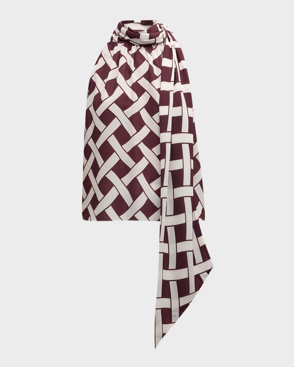 Hattie Sleeveless Tie-Neck Top