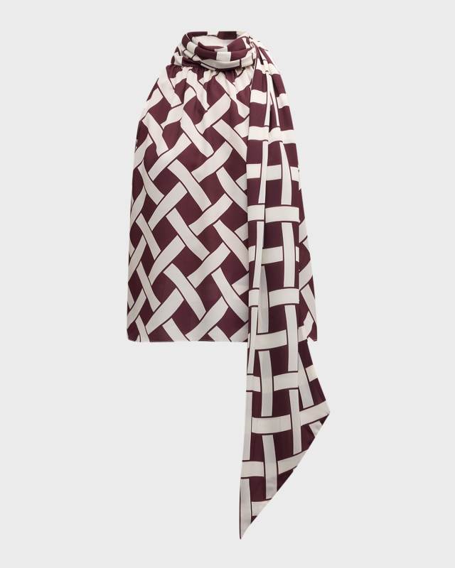 Hattie Sleeveless Tie-Neck Top