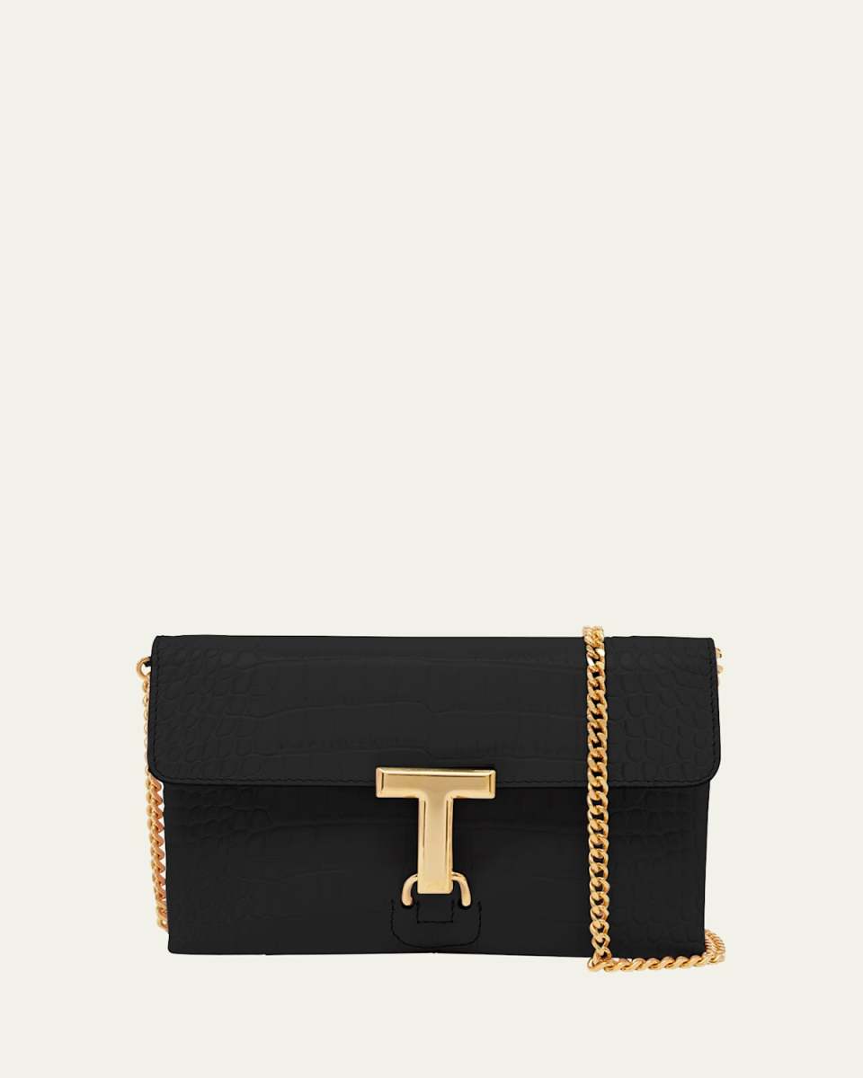 Monarch Mini Croc-Embossed Shoulder Bag