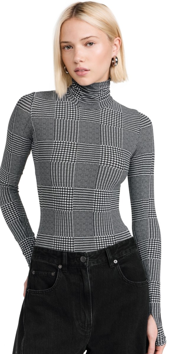 Commando Classic Turtleneck Bodysuit Houndstooth