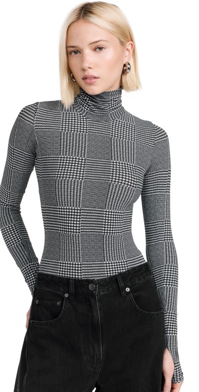 Commando Classic Turtleneck Bodysuit Houndstooth