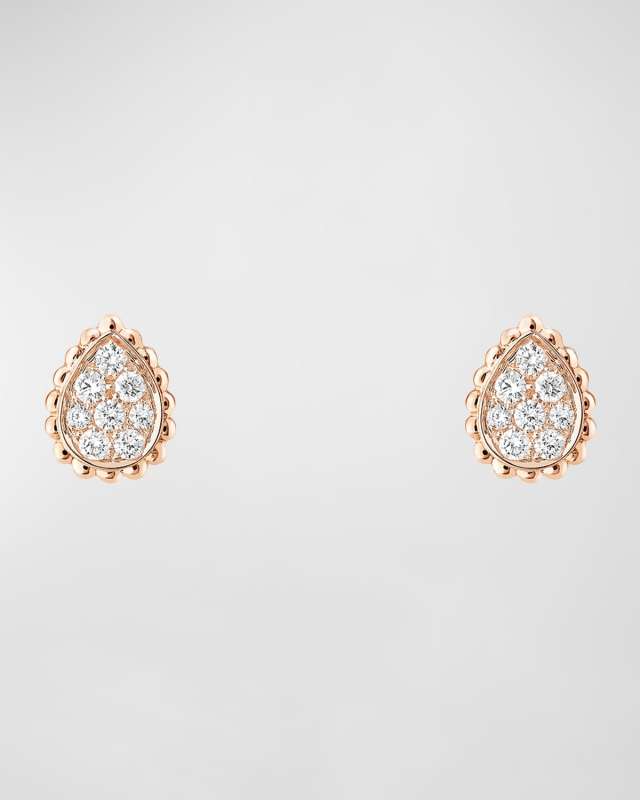 Serpent Boheme 18k Pink Gold Diamond Stud Earrings