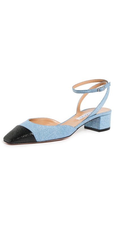 Aquazzura French Flirt Pumps 35mm Denim