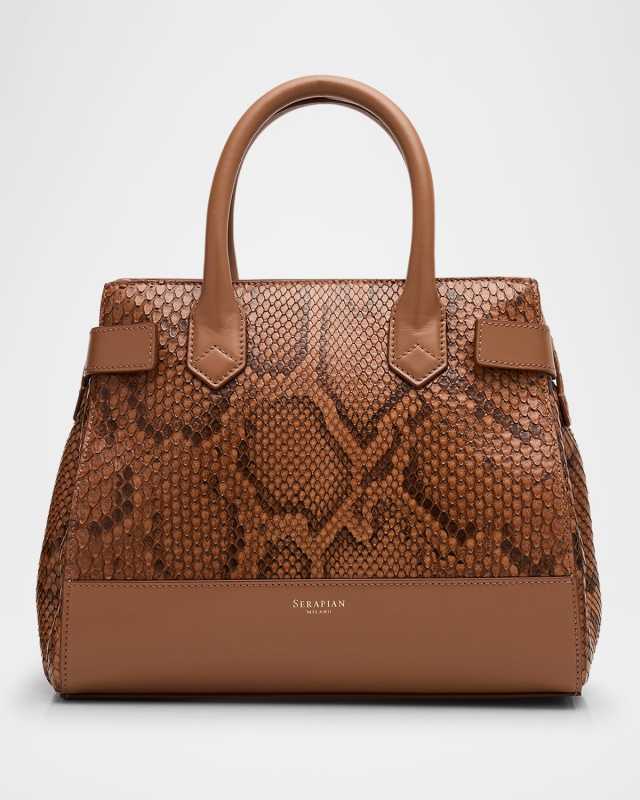 Mosaico Small Python Top-Handle Bag