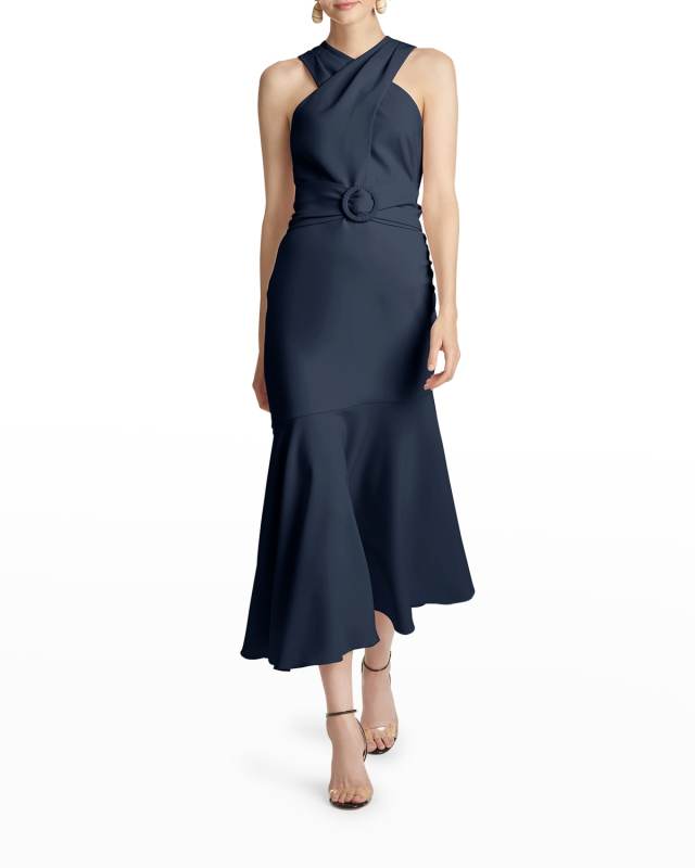 Naomi Halter Crepe Dress