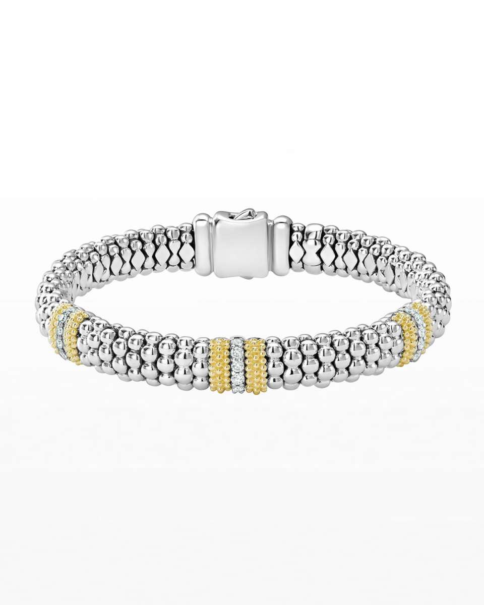 Diamond Lux 9mm Three Station Bracelet with Diamonds