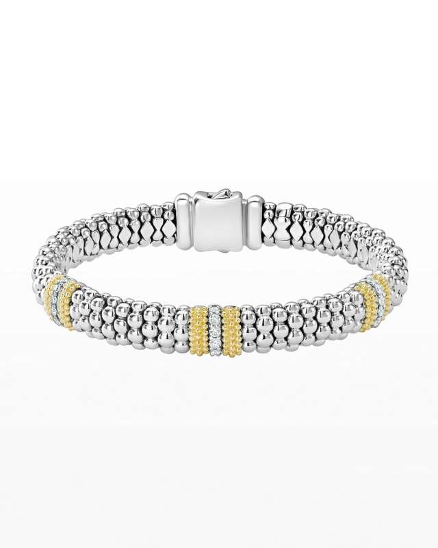Diamond Lux 9mm Three Station Bracelet with Diamonds